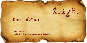 Karl Éva névjegykártya